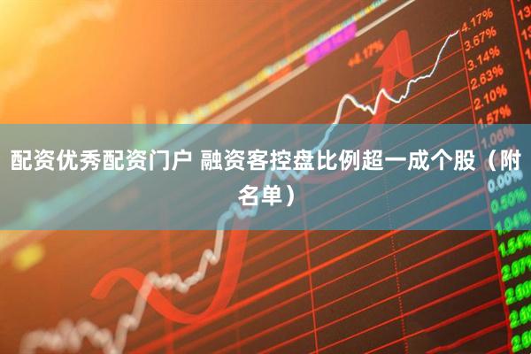 配资优秀配资门户 融资客控盘比例超一成个股（附名单）